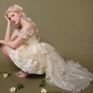 First Date NYC Isabella Lace-Up Back Princess Gown XS NWOT